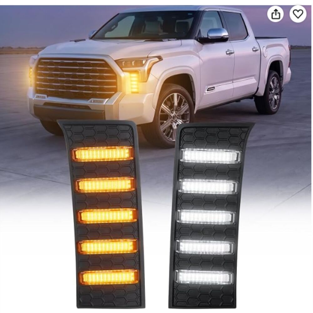 LED Front Bumper Vent DRL Sequential Amber Lights Toyota Tundra OE#528210C010